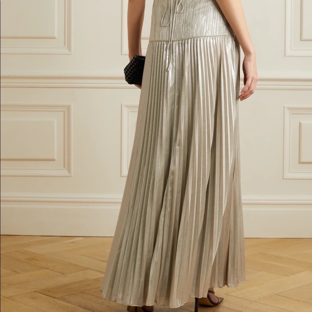 JONATHAN SIMKHAI Daisy cutout plissé-lamé maxi dress NWT - Picture 10 of 12